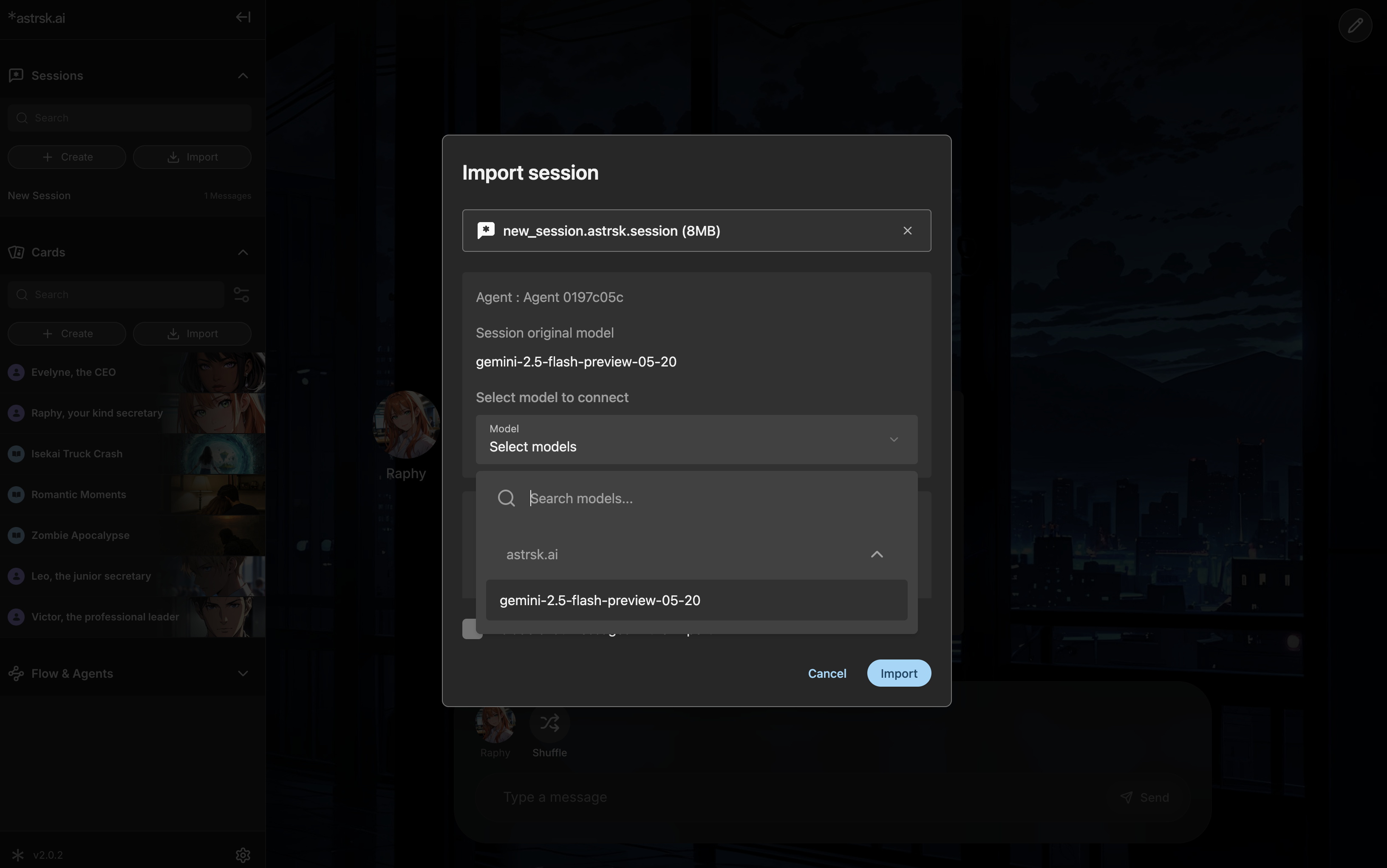 Agent model selection