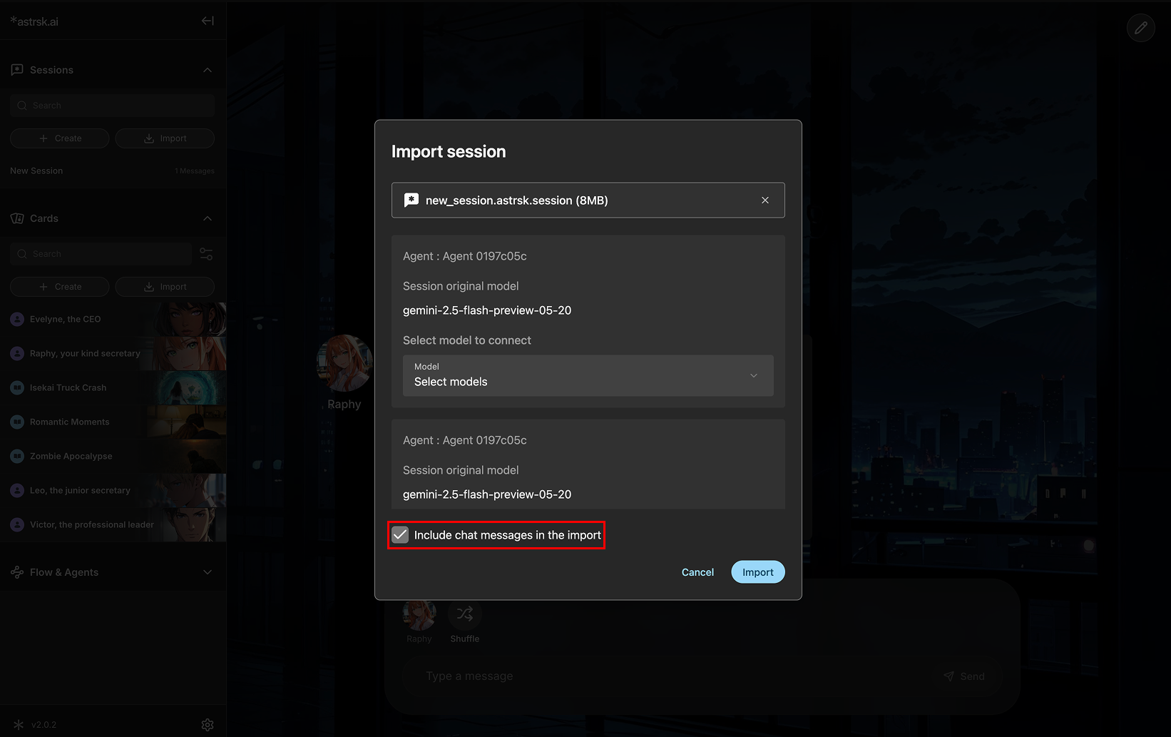 Chat history option
