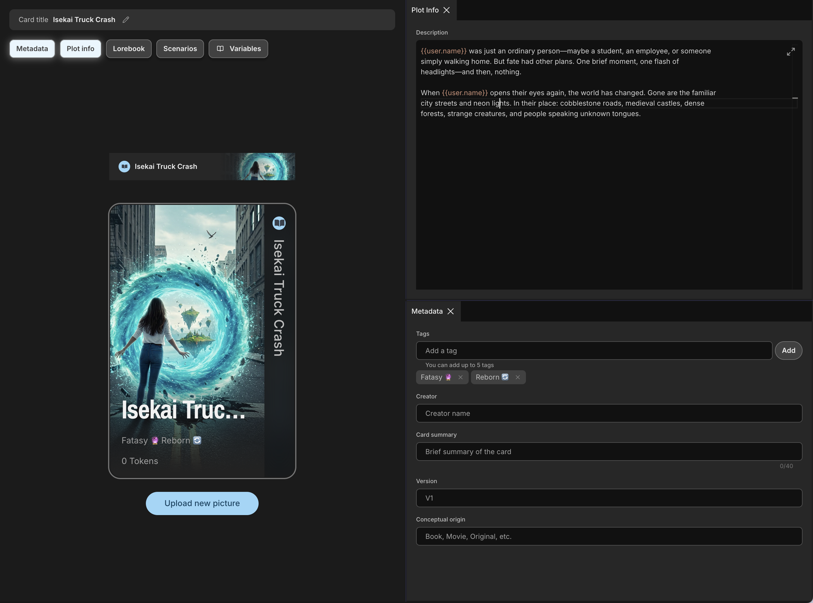 Plot Info Panel