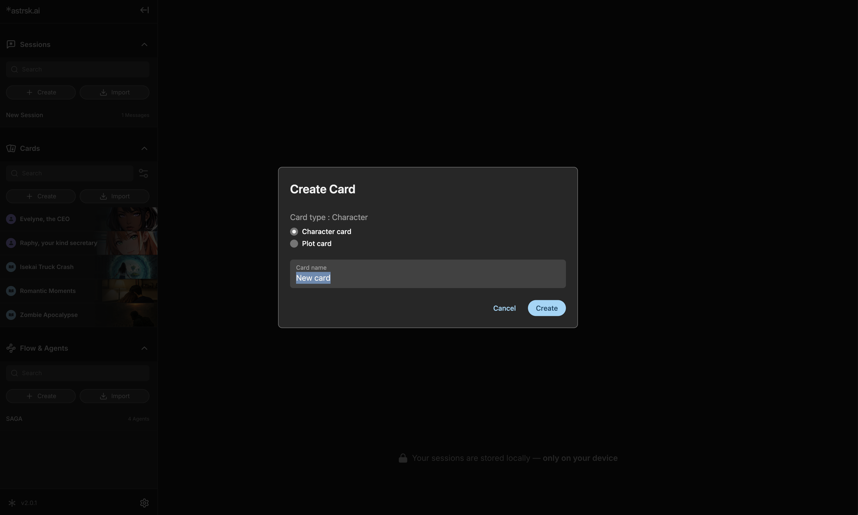 Select card type